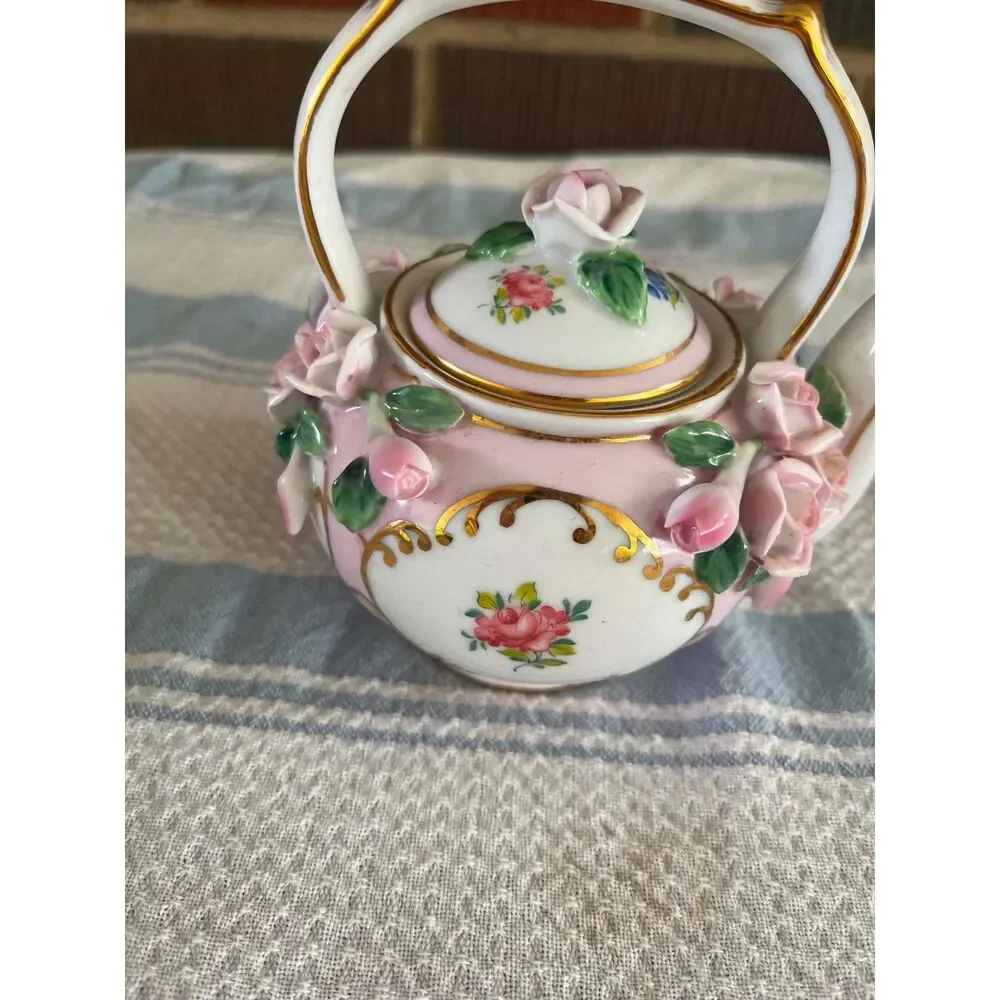 small rose tea pot